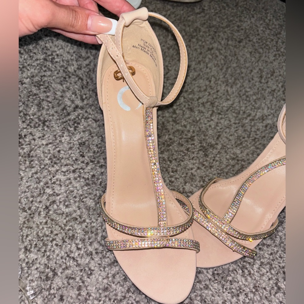 *NEW* nude heels with multicolor sequin